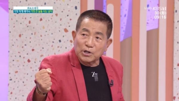 '아침마당'에 출연한 코미디언 이상용. KBS1