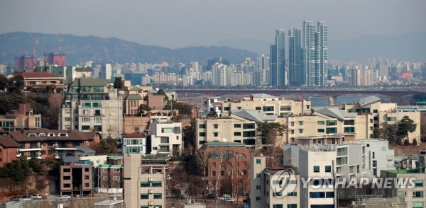 고급빌라와 주택이 밀집한 서울 용산구 한남동 유엔빌리지 일대 모습.