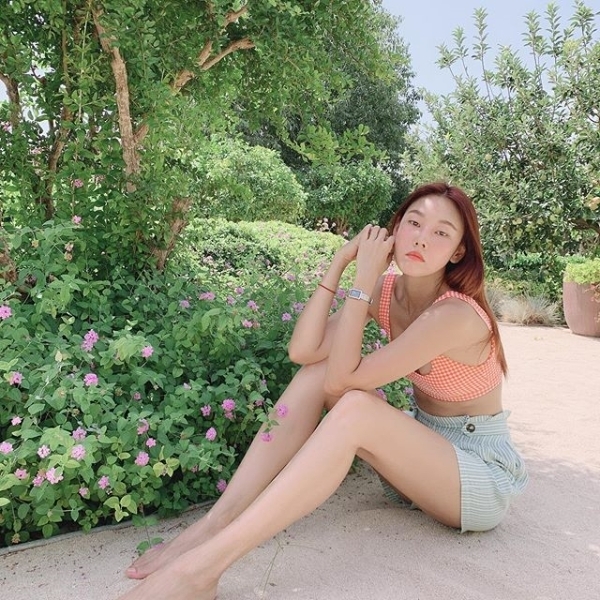 모델 한혜진이 공개한 비키니 사진. 인스타그램