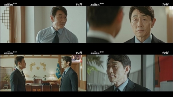 '60일, 지정생존자'에서 한주승 역으로 열연한 배우 허준호. tvN