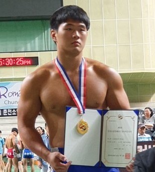 ▲ 제5회 춘천소양강배 전국장사씨름대회 고등부 역사급(100㎏이하)에서 우승한 박민교(용인고).용인고 제공