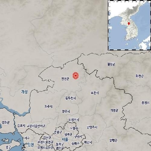 11일 오전 4시 52분 7초 경기 연천군 북북동쪽 4km 지역에서 규모 2.0의 지진이 발생했다. 기상청