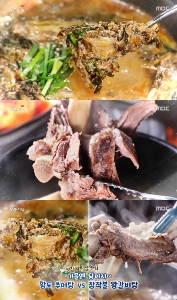 '생방송 오늘저녁'에서는 '맛집 사용설명서' 코너를 통해 추어탕과 왕갈비탕이 소개됐다. 방송 캡처