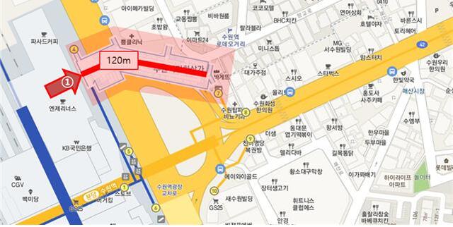 ▲ 역전지하도상가시장 사업 조성구간. 수원시 제공