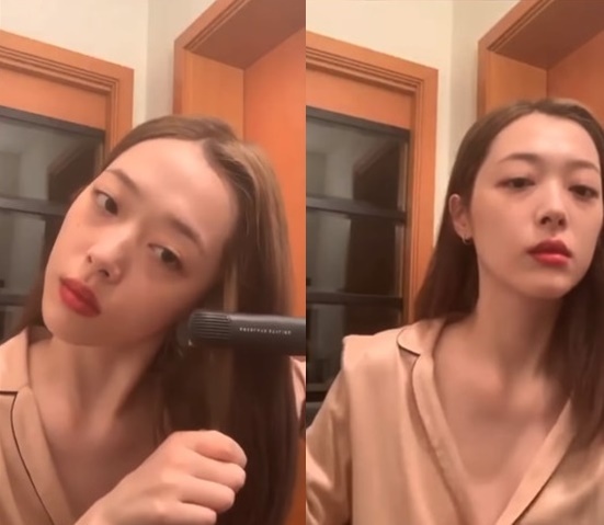라이브 방송 중 가슴을 노출해 논란의 중심에 선 설리. 인스타그램