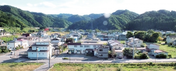 동일본 대지진을 피한 일본 이와테현 시모헤이군 후다이 마을 전경. 송길호기자