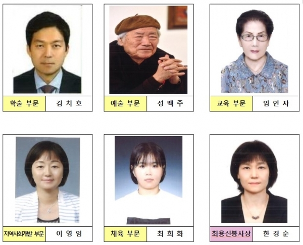 2019 안산시 문화상, 최용신봉사상 수상자. 안산시 제공