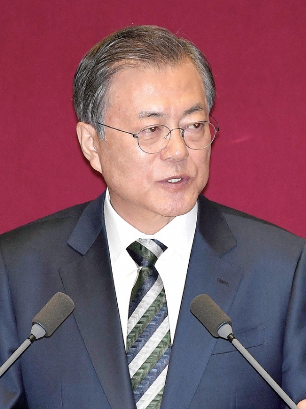 문재인 대통령이 22일 오전 국회 본회의장에서 2020년도 예산안 시정연설을 하고 있다. 연합뉴스