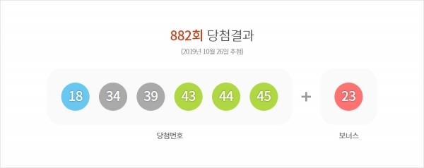 로또882회당첨번호. 동행복권