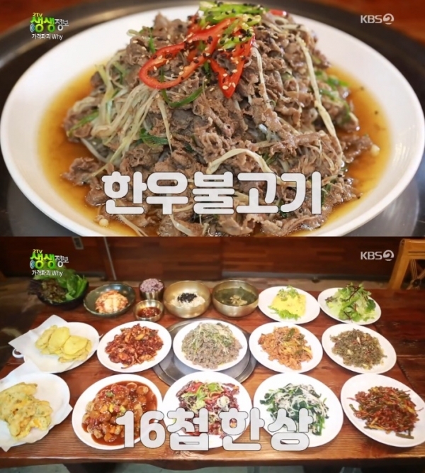 '생생정보'에서는 '가격파괴Why' 코너를 통해 한우불고기와 16가지 한식을 제공하는 뷔페가 소개됐다. 방송 캡처