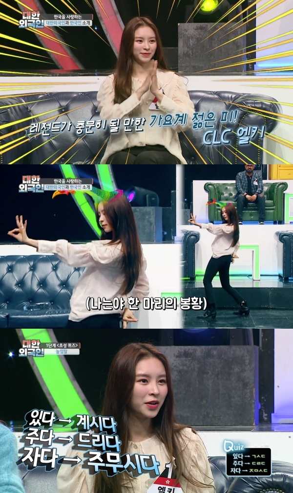 '대한외국인'에 출연한 씨엘씨 엘키. MBC에브리원
