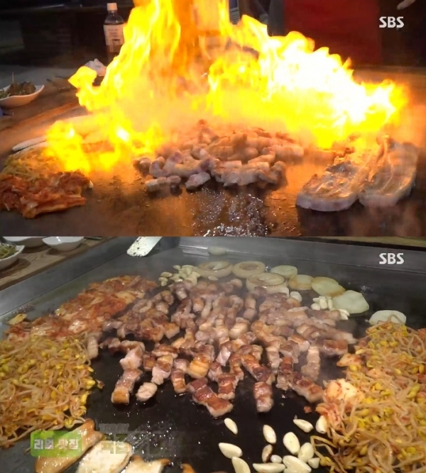 '생방송 투데이'에서는 해물꽃꽃이탕과 당구대 불삼겹이 소개됐다. 방송 캡처