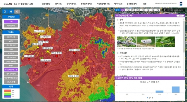 ▲ 사진3-2. 포도 ICT 종합정보시스템 병해충 예측 시스템 모습