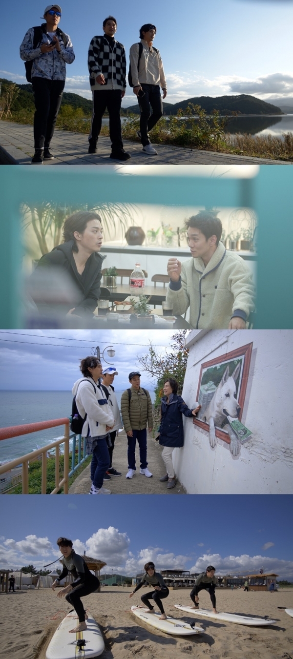 'MBC 스페셜-워킹맨' 2부에서는 마흔을 맞아 해파랑길로 떠난 배우 이규한 김지훈 서지석의 여정이 이어진다. MBC