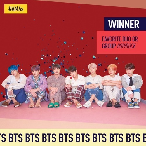 방탄소년단, 아메리칸뮤직어워즈 2년 연속 수상. 아메리칸뮤직어워즈 트위터