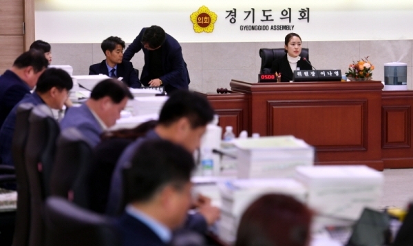 2일 경기도의회 제340회 정례회 예산결산특별위원회의 제1차 회의에서 의원들이 2020년 경기도 예산안 등을 심의하고 있다.전형민기자