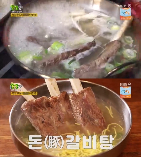 '생생정보'에서는 '가격파괴 Why' 코너를 통해 돈갈비탕과 한우육개장이 소개됐다. 방송 캡처
