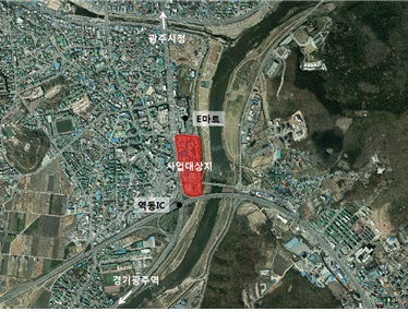 ▲ 광주시, 경안2지구 도시개발사업 개발계획수립 고시-위치도(항공사진)