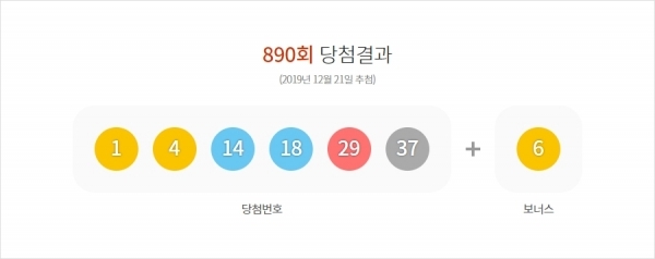 로또890회당첨번호. 동행복권