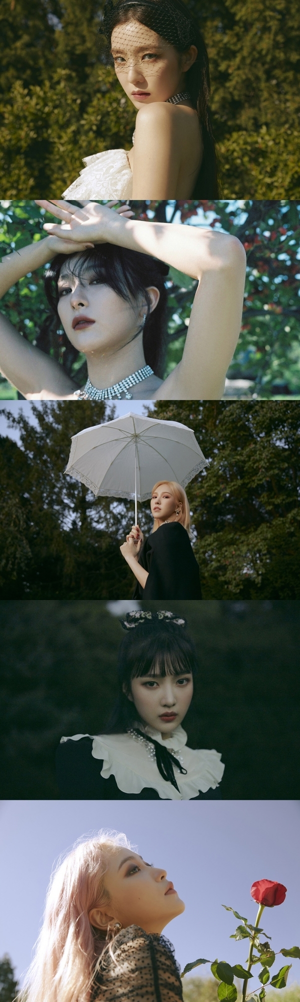 레드벨벳 리패키지 앨범 ''The ReVe Festival' Finale' 티저 이미지(위에서부터 아이린, 슬기, 웬디, 조이, 예리)
