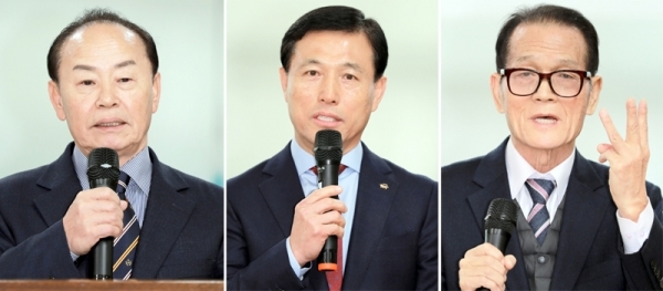 기호1번 이규생 후보, 기호2번 강인덕 후보, 기호3번 김용모 후보