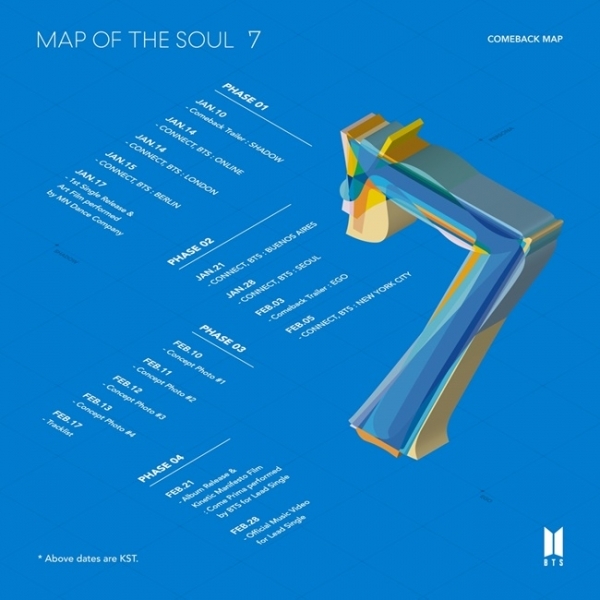 방탄소년단 'MAP OF THE SOUL 7' 컴백 맵 이미지. 빅히트엔터테인먼트