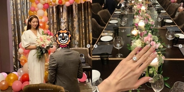 배우 이필립이 연인인 박현선에게 프러포즈하는 장면이 공개됐다. 박현선 인스타그램