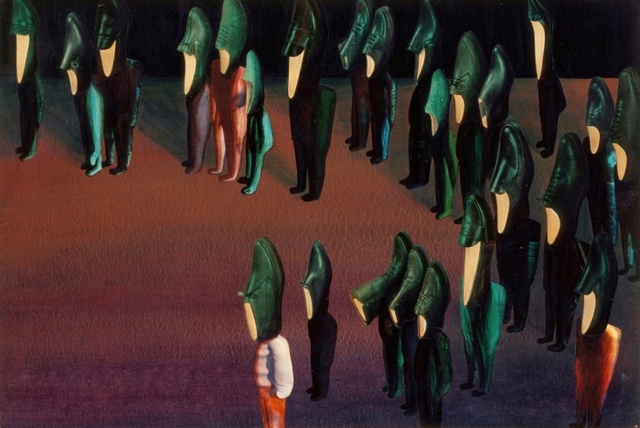 ▲ 《광장》2부_신학철, 묵시802, 1980, 캔버스에 콜라주, 60.6×80.3cm, 국립현대미술관 소장