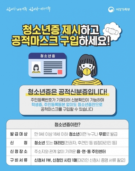 ▲ 광주시, 청소년증 활용 코로나19 예방 마스크 구입