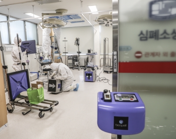 철저한 감염관리중인 의정부성모병원의 모습