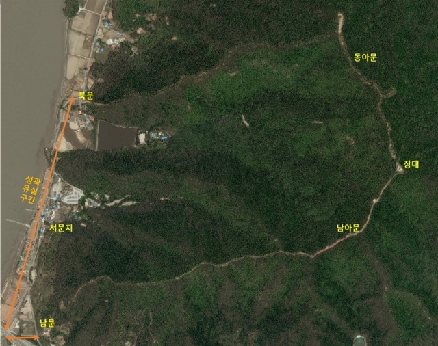 ▲ 문수산성 전체(표시)