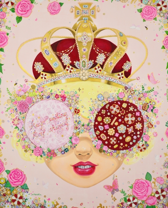 ▲ Sealed smile. 2020. 장지에 채색. 163x130cm_