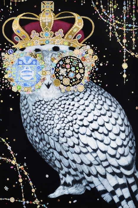 ▲ Sealed smile. 2020. 장지에 채색. 193x130cm