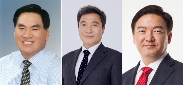 왼쪽부터 강창규 전 인천시의장, 이학재 전 국회의원, 민경욱 전 국회의원