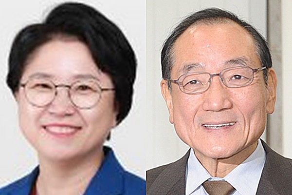 왼쪽부터 김현, 김효재 방송통신위 상임의원.