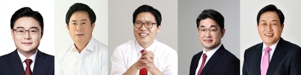 (오른쪽부터) 김성원, 정찬민, 송석준, 배준영, 김선교 의원