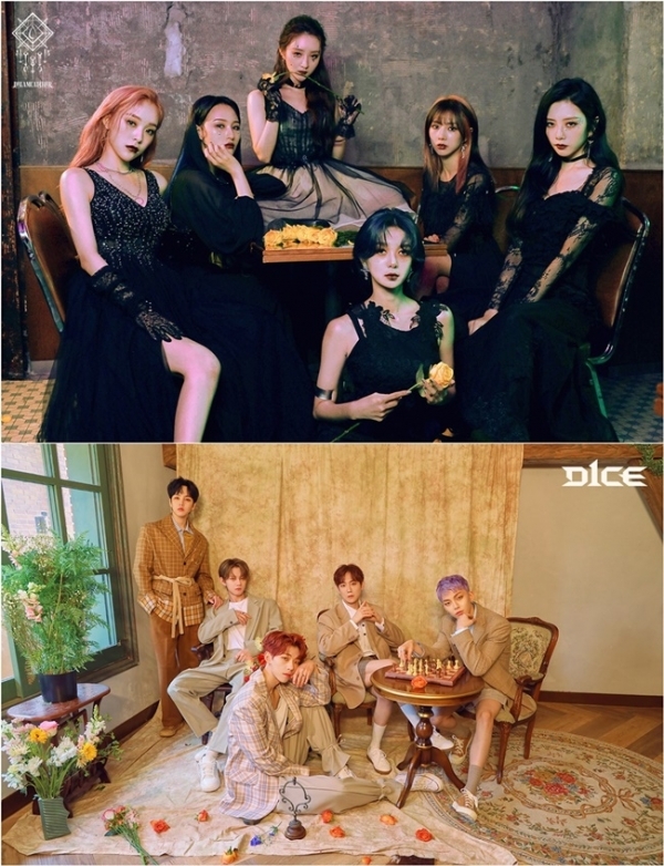드림캐쳐(위)와 디원스(아래). 드림캐쳐컴퍼니, 디원스엔터테인먼트