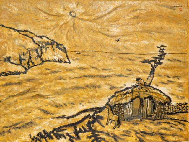 ▲ 변시지, 소식, 1986, Oil on canvas, 112x145cm, 44.1x57.1in