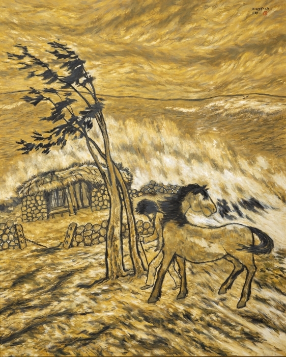 ▲ 변시지, 폭풍,1989,Oil on canvas,160x130cm (100호),63x51.1in