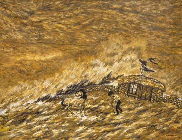 ▲ 변시지, 폭풍의 바다, 1989, Oil on canvas, 91x117cm, 35.8x46in