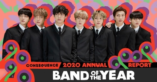 방탄소년단 Consequence of Sound '올해의 밴드' 선정 이미지. 빅히트엔터테인먼트