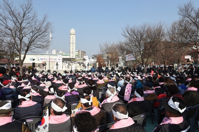 ▲ 가래비 3.1운동 100주년 기념식.