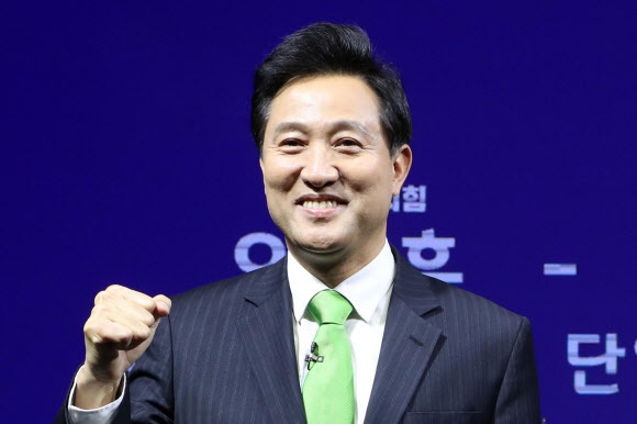 야권 서울시장 보궐선거 단일후보에 국민의힘 오세훈 후보가 선출됐다. 연합뉴스 자료사진