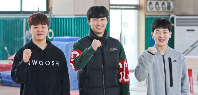 ▲ (왼쪽부터) 경기도체조협회 강재일, 오주형, 김영운. 김경수기자.