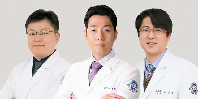 윌스기념병원 척추센터 장재원 원장, 이동현 소장, 이동근 부병원장(왼쪽부터). 수원 윌스기념병원 제공