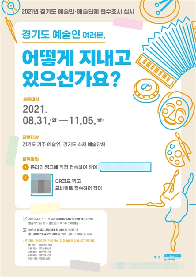 경기도 예술인 전수조사 포스터