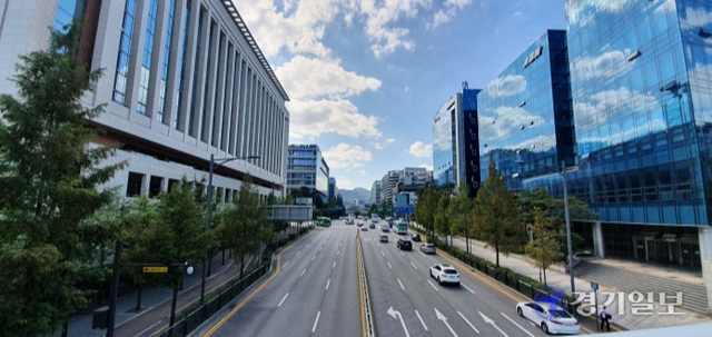 성남도시철도 2호선 노선이 통과할 성남시 분당구 판교테크노 사거리 전경. 진명갑기자