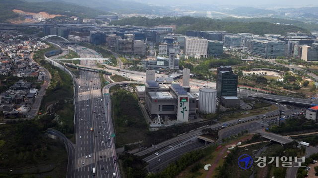 판교트램이 통과할 예정인 판교테크노밸리 전경. 성남시 제공