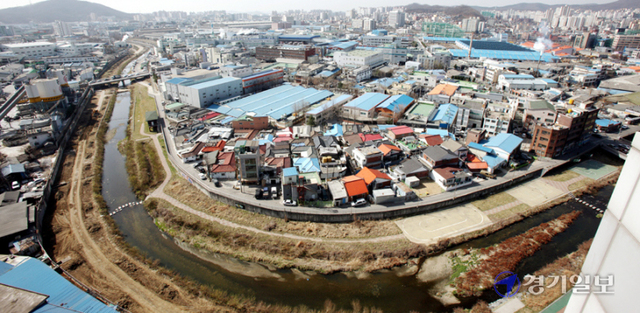 지난 2009년 당시 당정동 공업지역 모습. 군포시 제공