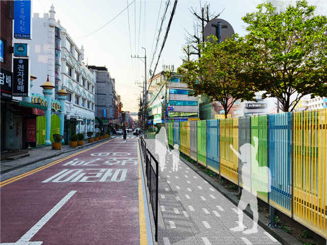 학교 앞 통학로 보차도 분리 조성예시도. 부천시 제공